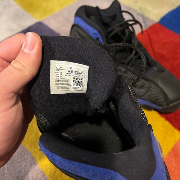 Nike Air Jordan 13 Retro Black Hyper Royal GS Size 5.5Y - Picture 2 of 4